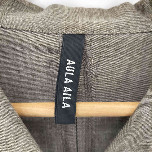 アウラアイラ AULA AILA SHEER PARTS OPEN COLLAR SHIRT シアーパーツ オープンカラーシャツ レディース  0